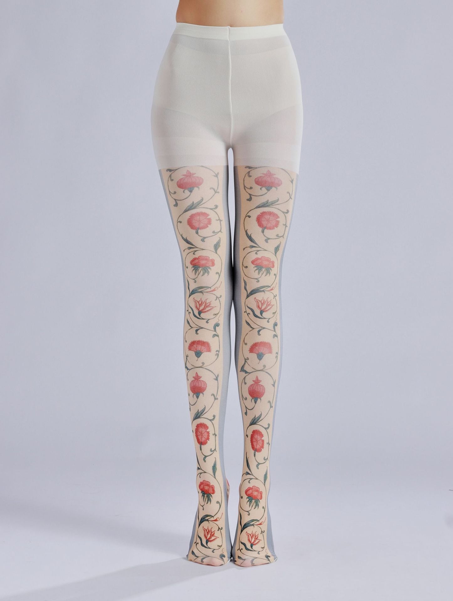 Vintage Floral Printed Tights-Grainvity