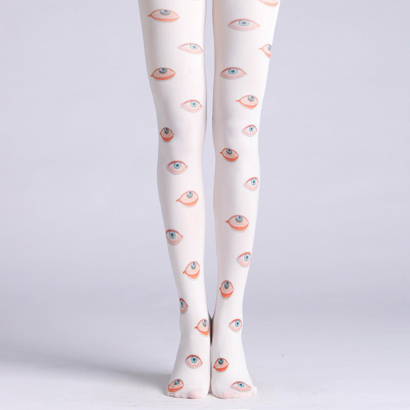 Funky Eye Printed Tights-Grainvity