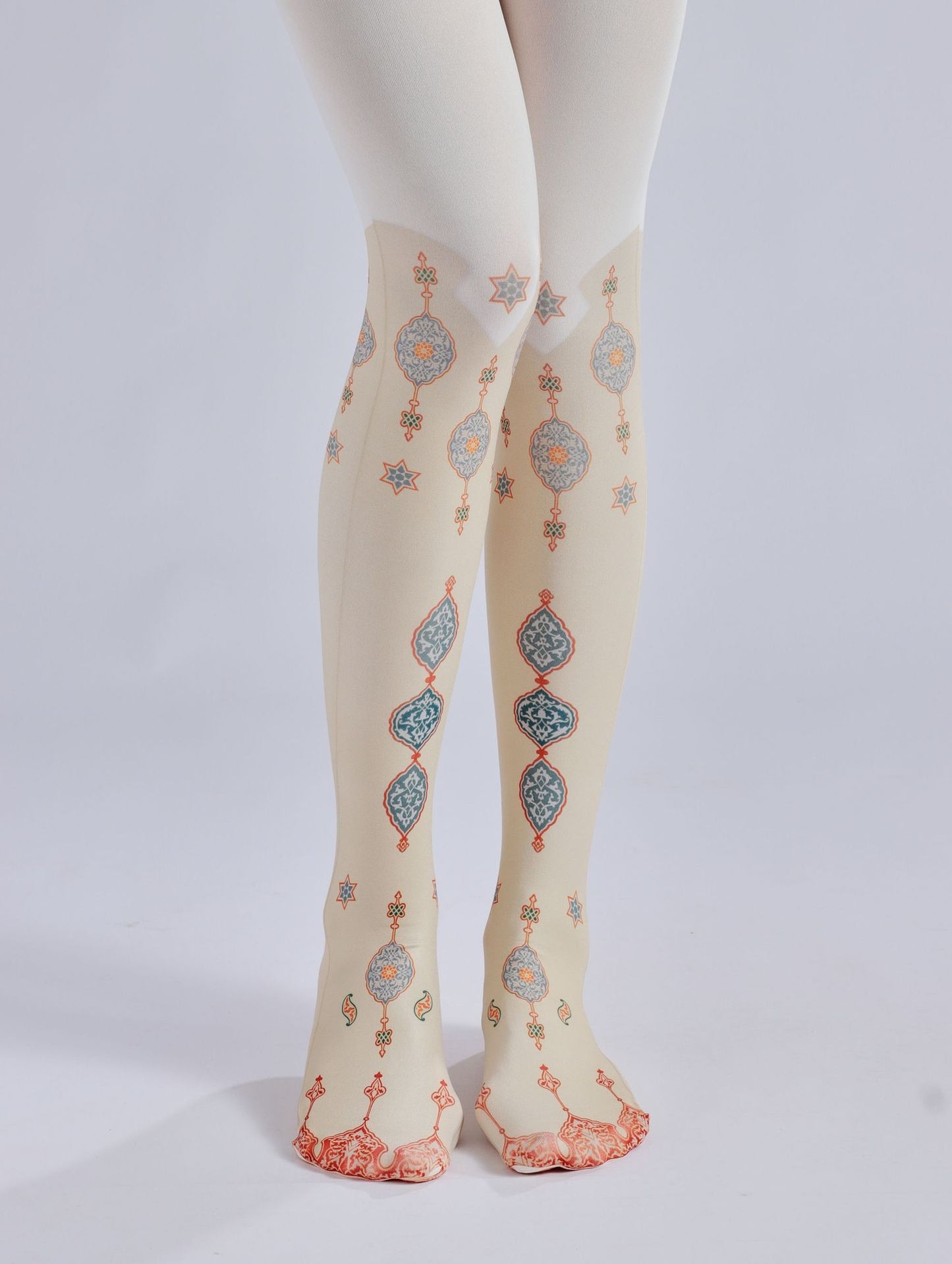 Medieval Patterned Women Tights-Grainvity