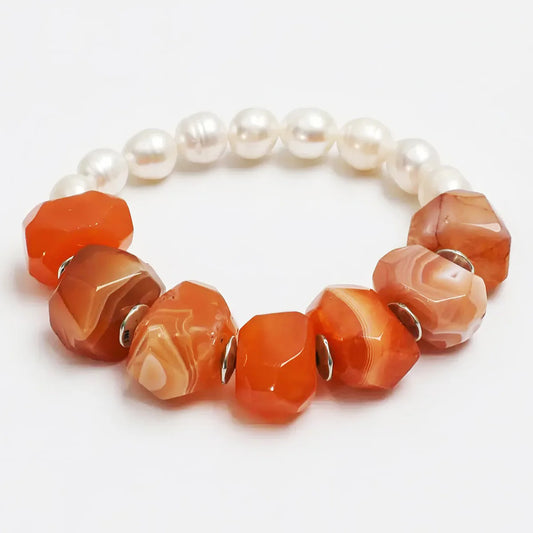 Persian_Red_Agate_Bracelet_with_Freshwater_Pearls
