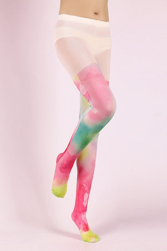 Rainbow Tights Women's Fancy Dress Costume Accessories, Perfect for Parties, Office, Street Fashion, and Daily Wear