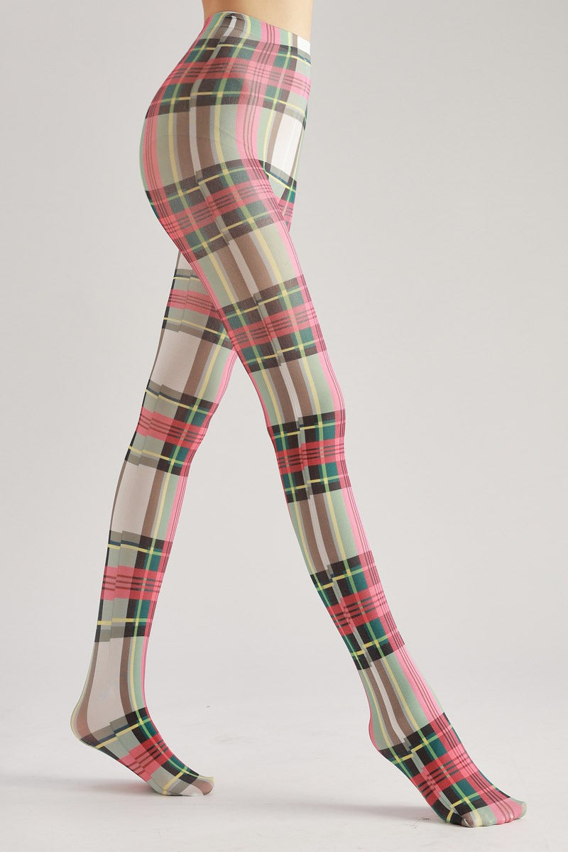 Red Checked Women Tights Women's Fancy Dress Costume Accessories, Perfect for Parties, Office, Street Fashion, and Daily Wear