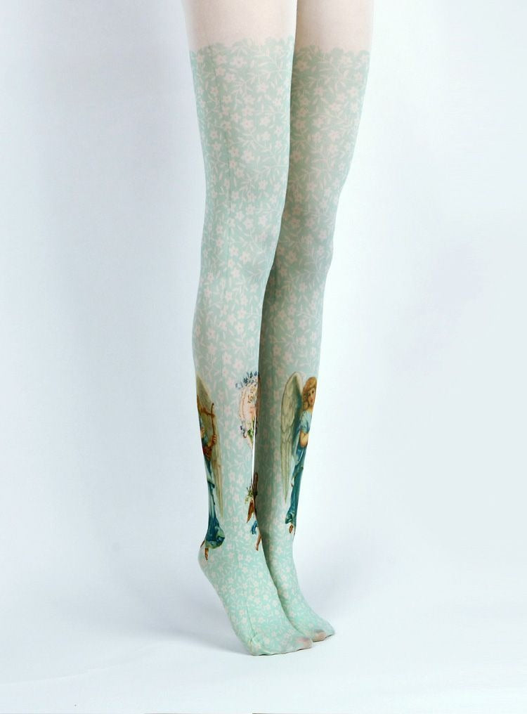 Retro Angel Tights with high elasticity and compression,shaping fit and ideal for weddings, parties, ethnic outfits, and street fashion
