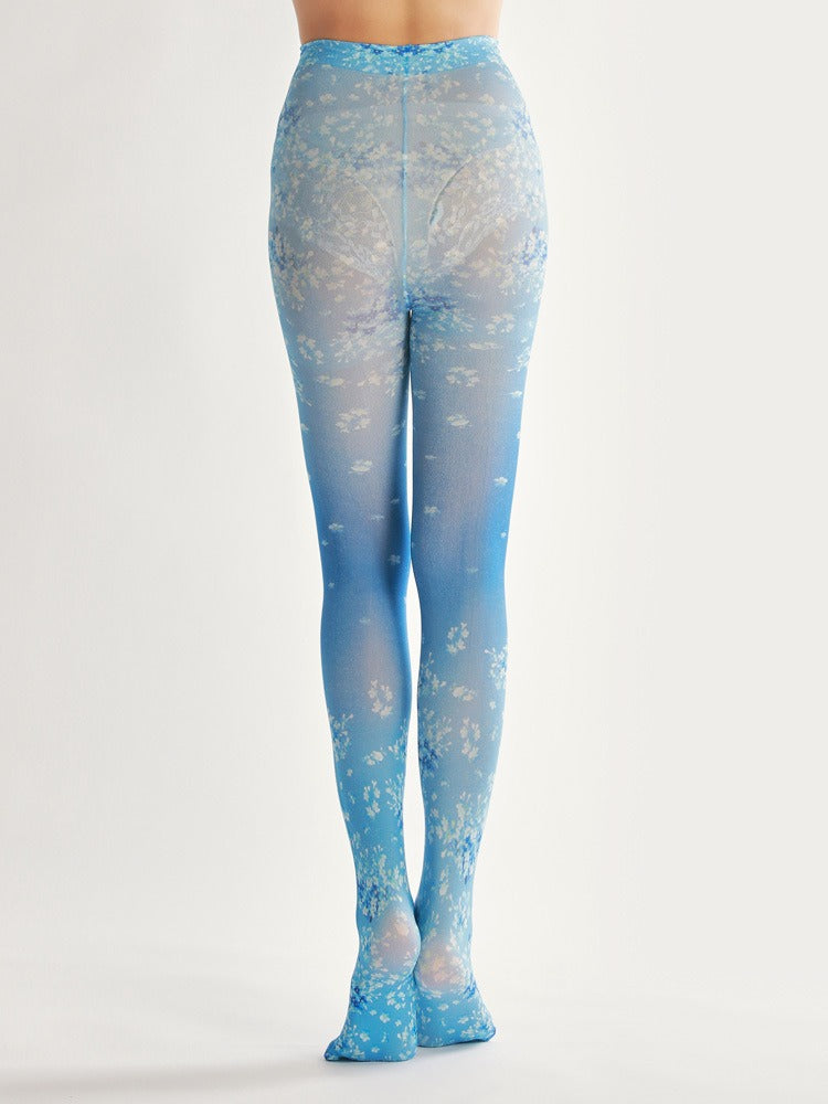 Snow Flake Flower Tights with high elasticity and compression,shaping fit and ideal for weddings, parties, ethnic outfits, and street fashion