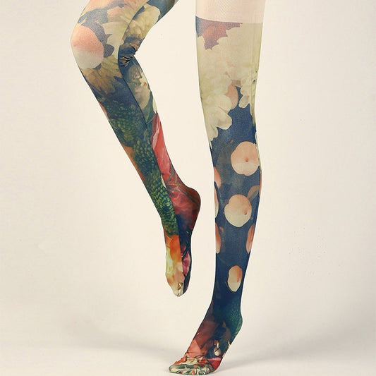 Victorian Oil Painting Tights with high elasticity and compression,shaping fit and ideal for weddings, parties, ethnic outfits, and street fashion