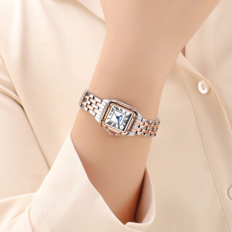 Women’s Square Two-Tone Watch Rose Gold