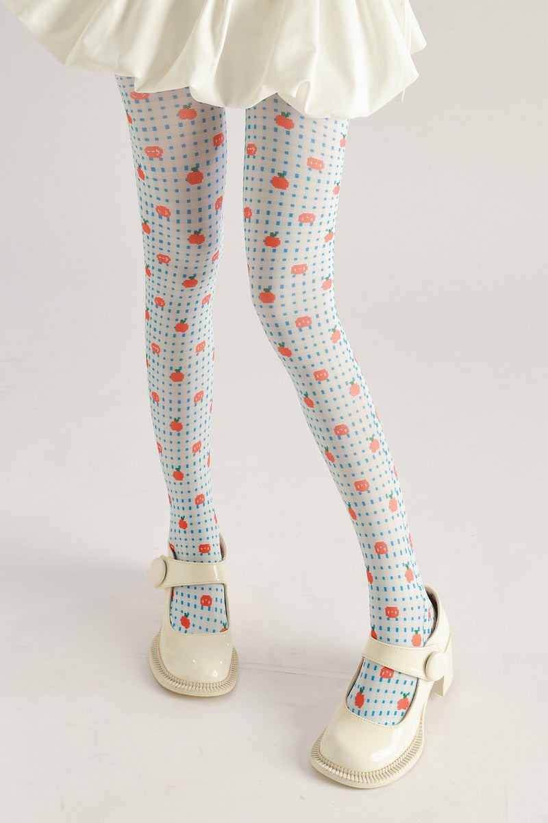 Apple Dots Women Tights with high elasticity and shaping fit, suitable for events, cosplay, street style, and gifting girls at Christmas