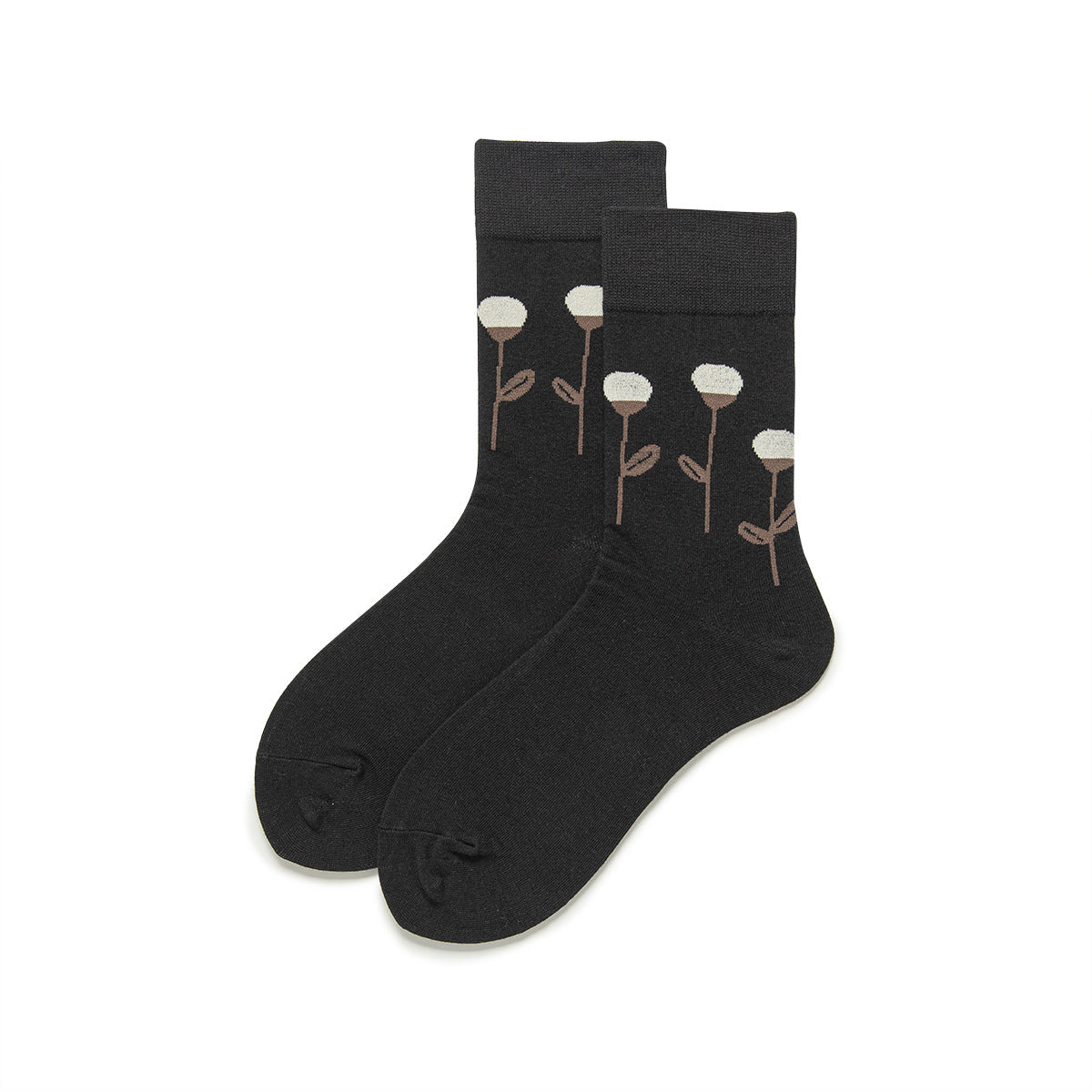 Black Floral Women Scoks-Grainvity