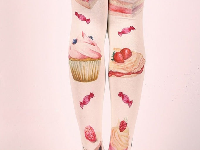 Cupcake Tights with high elasticity and shaping fit, suitable for events, cosplay, street style, and gifting girls at Christmas