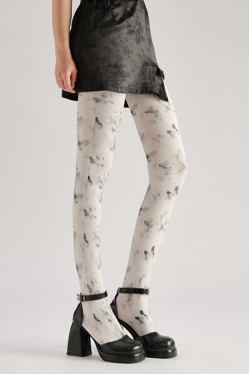 Elegant Butterfly Women Tights with high elasticity and compression,shaping fit and ideal for weddings, parties, ethnic outfits, and street fashion