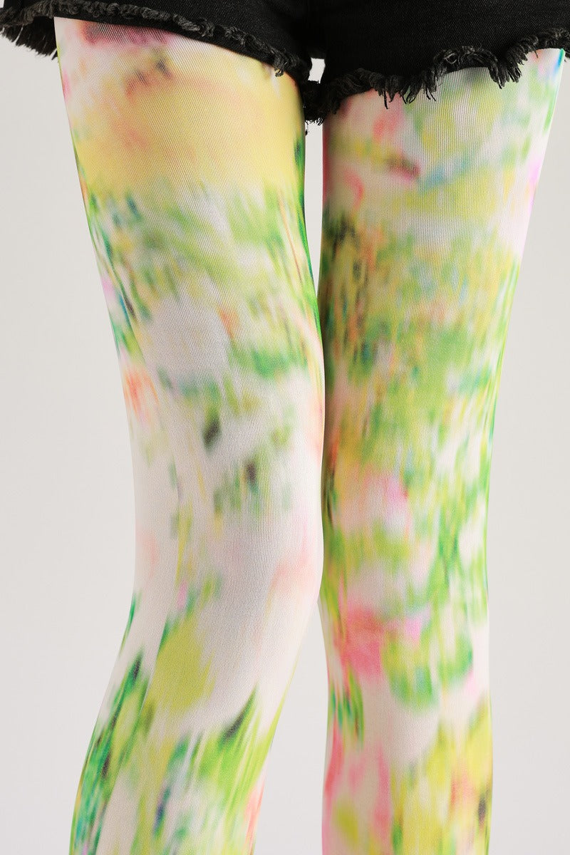 Coloured Floral Print Tights with high elasticity and compression,shaping fit and ideal for weddings, parties, ethnic outfits, and street fashion