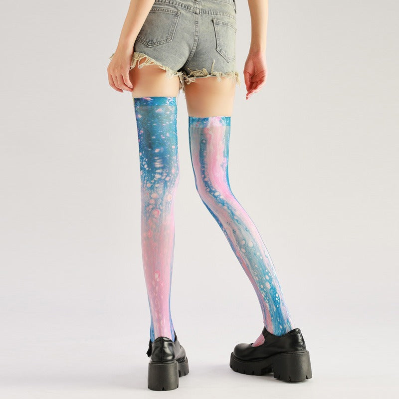 Flowing Starlight Stockings Women's Fancy Dress Costume Accessories, Perfect for Parties, Office, Street Fashion, and Daily Wear