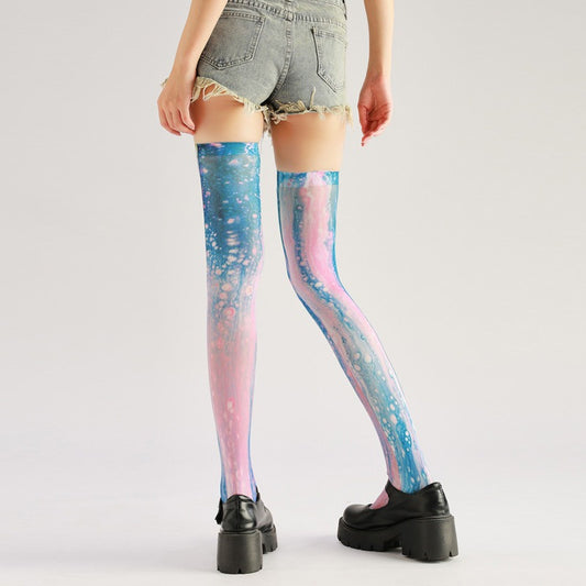 Flowing Starlight Stockings Women's Fancy Dress Costume Accessories, Perfect for Parties, Office, Street Fashion, and Daily Wear