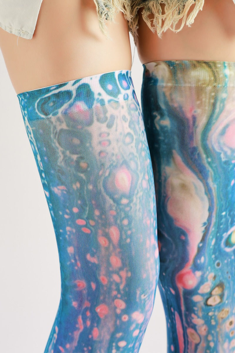 Flowing Starlight Stockings Women's Fancy Dress Costume Accessories, Perfect for Parties, Office, Street Fashion, and Daily Wear
