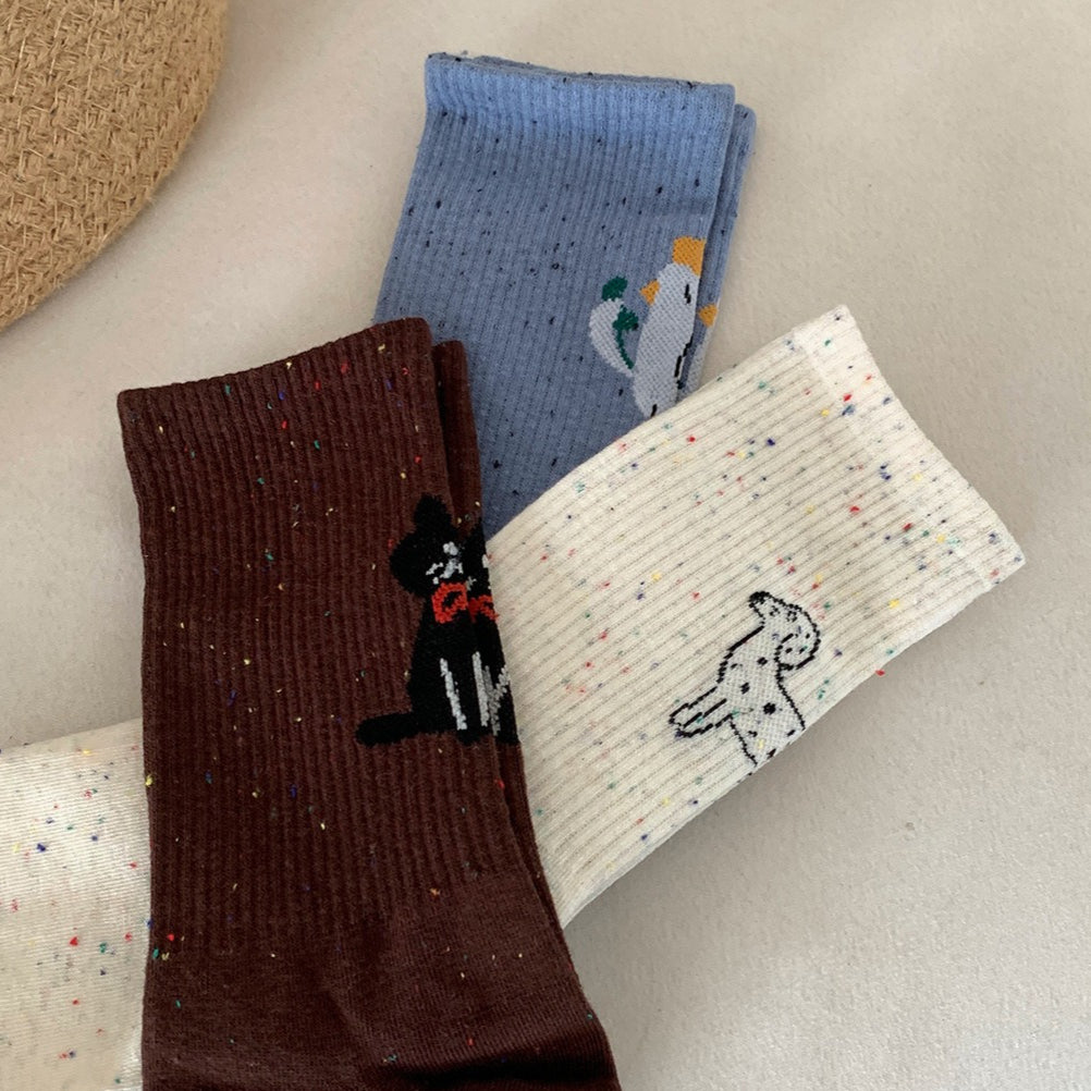 Funny Dotted Animal Socks-Grainvity