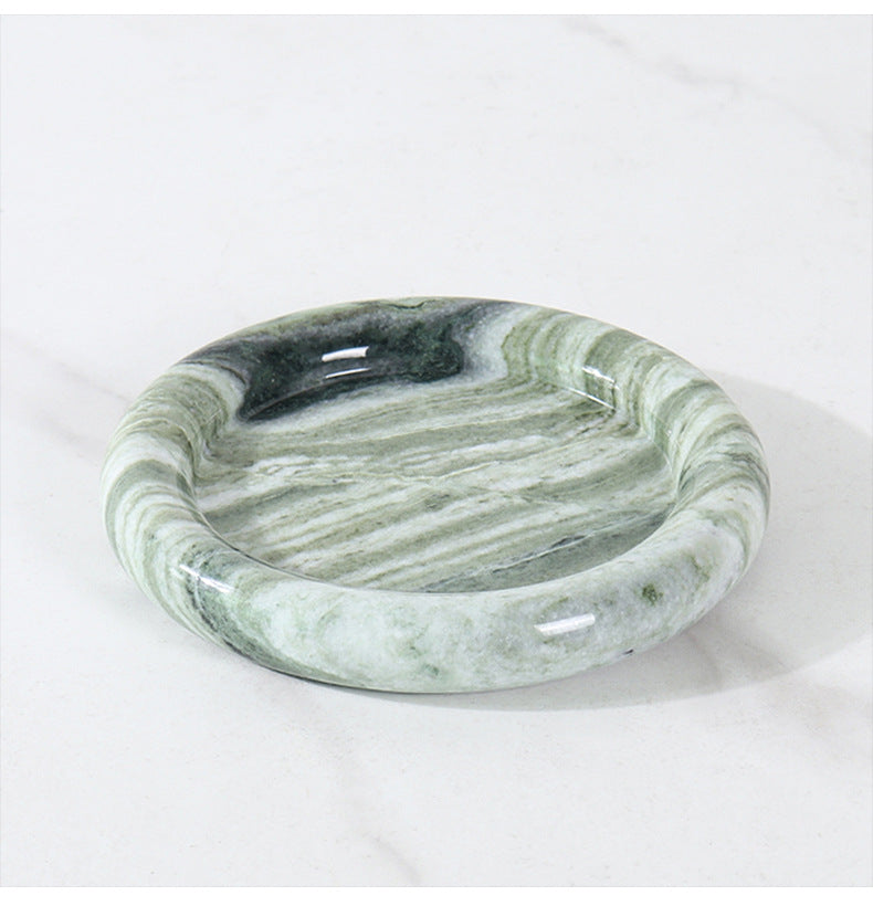 Natural Travertine Round Stone Plate | Luxury Serving & Display Piece