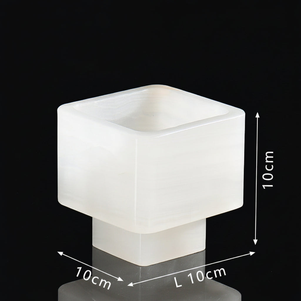 Square Marble Art Vase Small-Grainvity