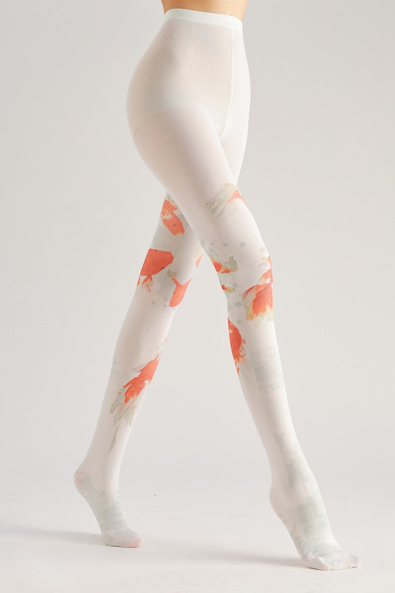Chinese Vintage Style Koi Fish Tights