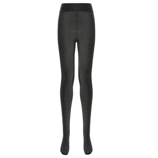 Winter thermal wool-blend tights in grey, flat lay front view