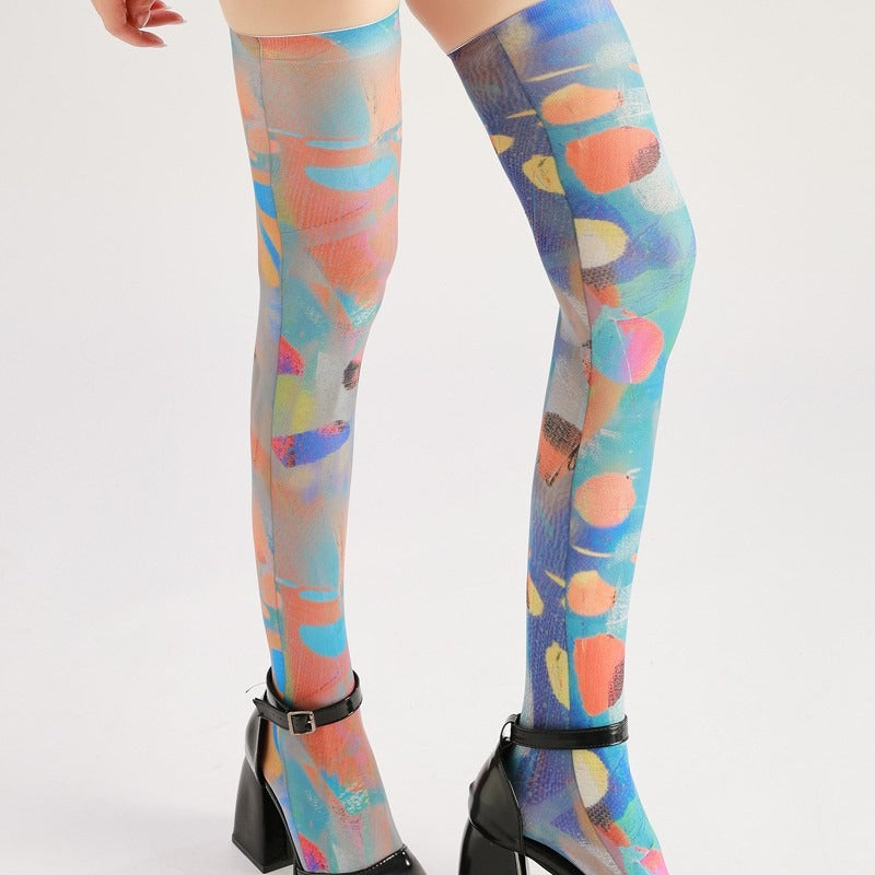 Color Knee High Tights Women's Fancy Dress Costume Accessories, Perfect for Parties, Office, Street Fashion, and Daily Wear