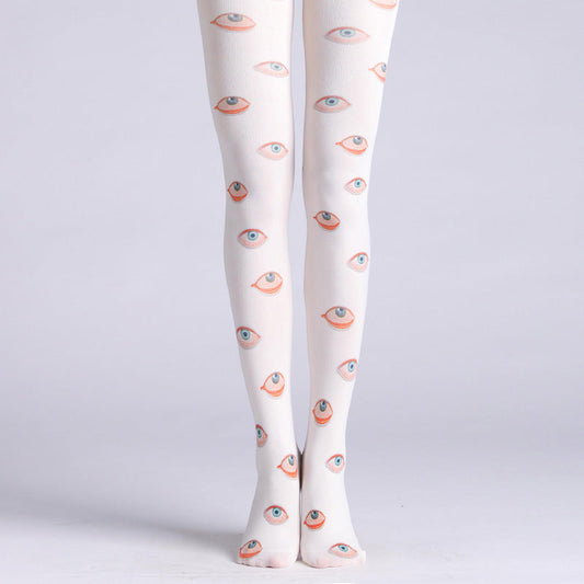 women funky tights gothic tights with eyes