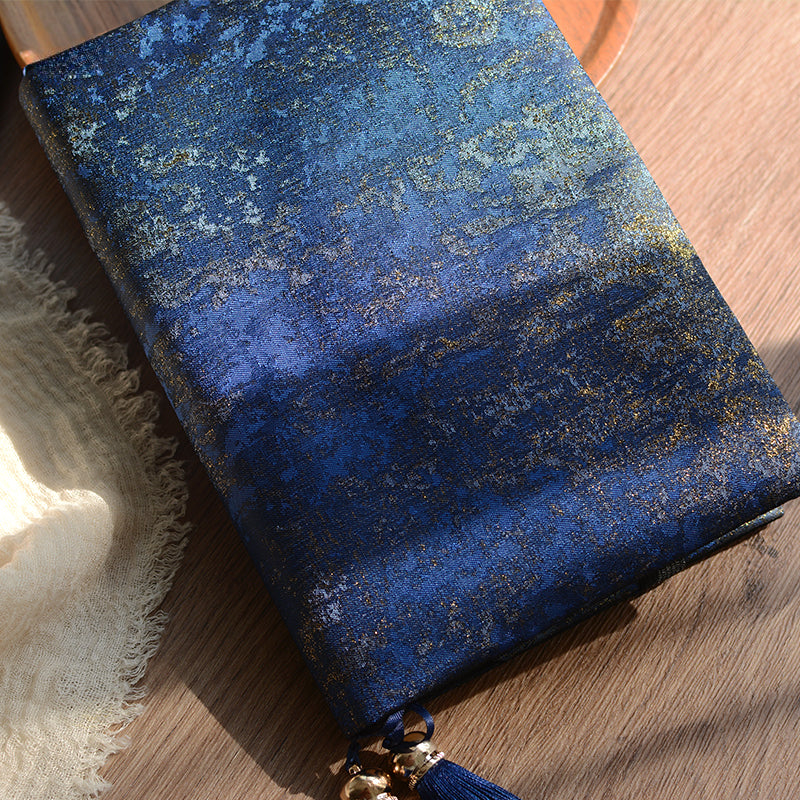 Fabric Notebook / Book Cover Dark Blue