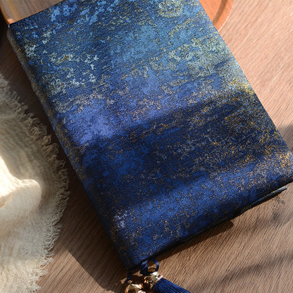 Fabric Notebook / Book Cover Dark Blue