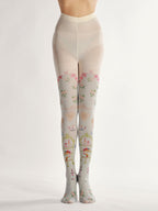 Vintage Cake Pattern Tights with high elasticity and compression,shaping fit and ideal for weddings, parties, ethnic outfits, and street fashion