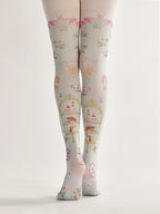 Vintage Cake Pattern Tights with high elasticity and compression,shaping fit and ideal for weddings, parties, ethnic outfits, and street fashion