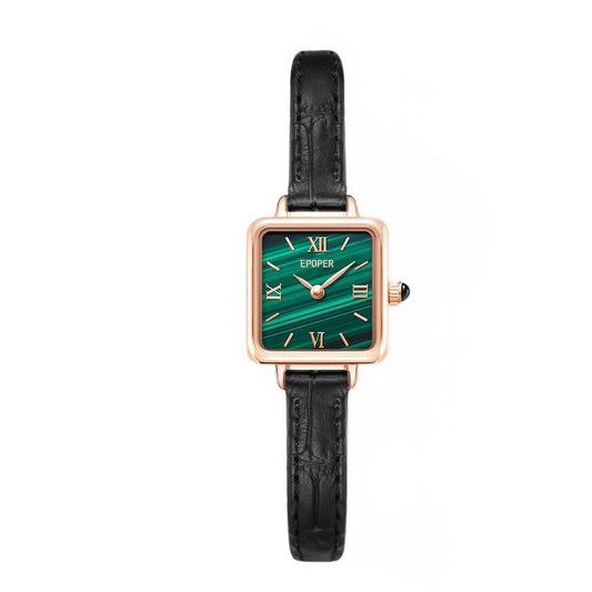 Small Square Face Watch Genuine Leather Strap