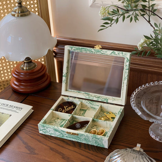 Paris Garden Linen Jewelry Box Green-Grainvity