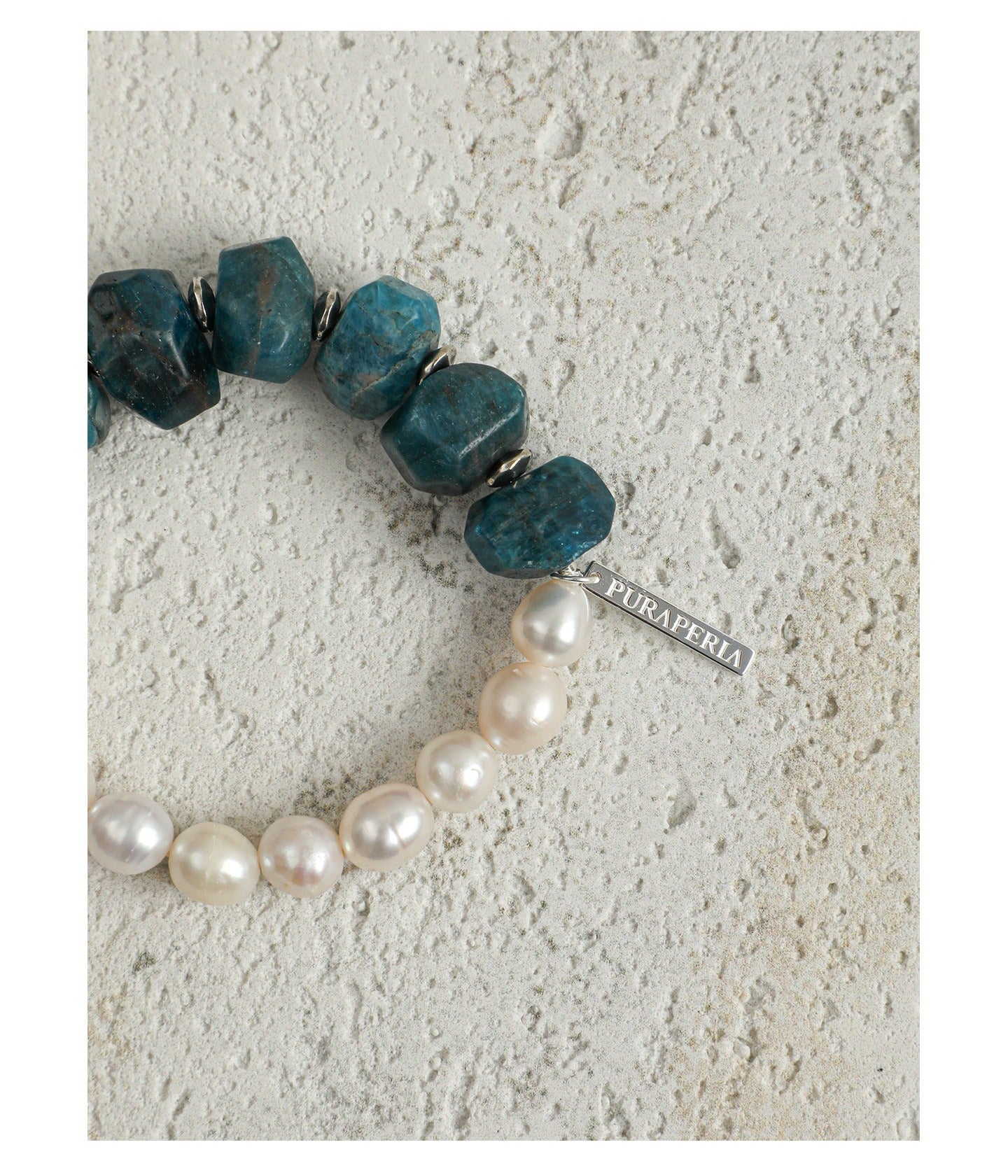 Blue Apatite Pearl Bracelet