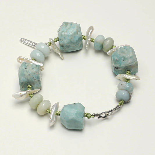 Amazonite Baroque Pearl Bracelet