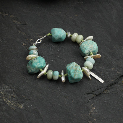 Amazonite Baroque Pearl Bracelet