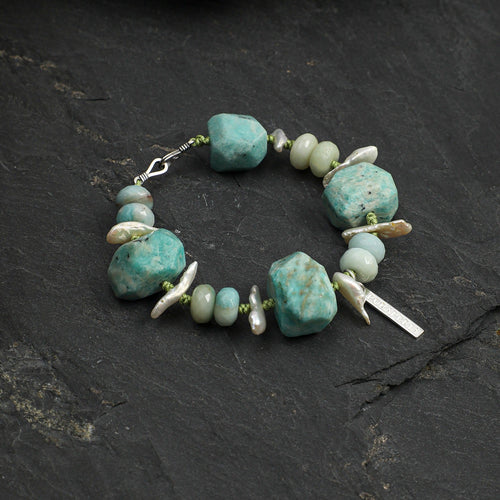 Amazonite Baroque Pearl Bracelet
