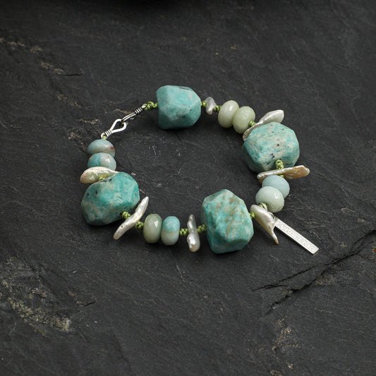 Amazonite Baroque Pearl Bracelet