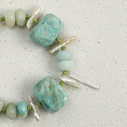 Amazonite Baroque Pearl Bracelet