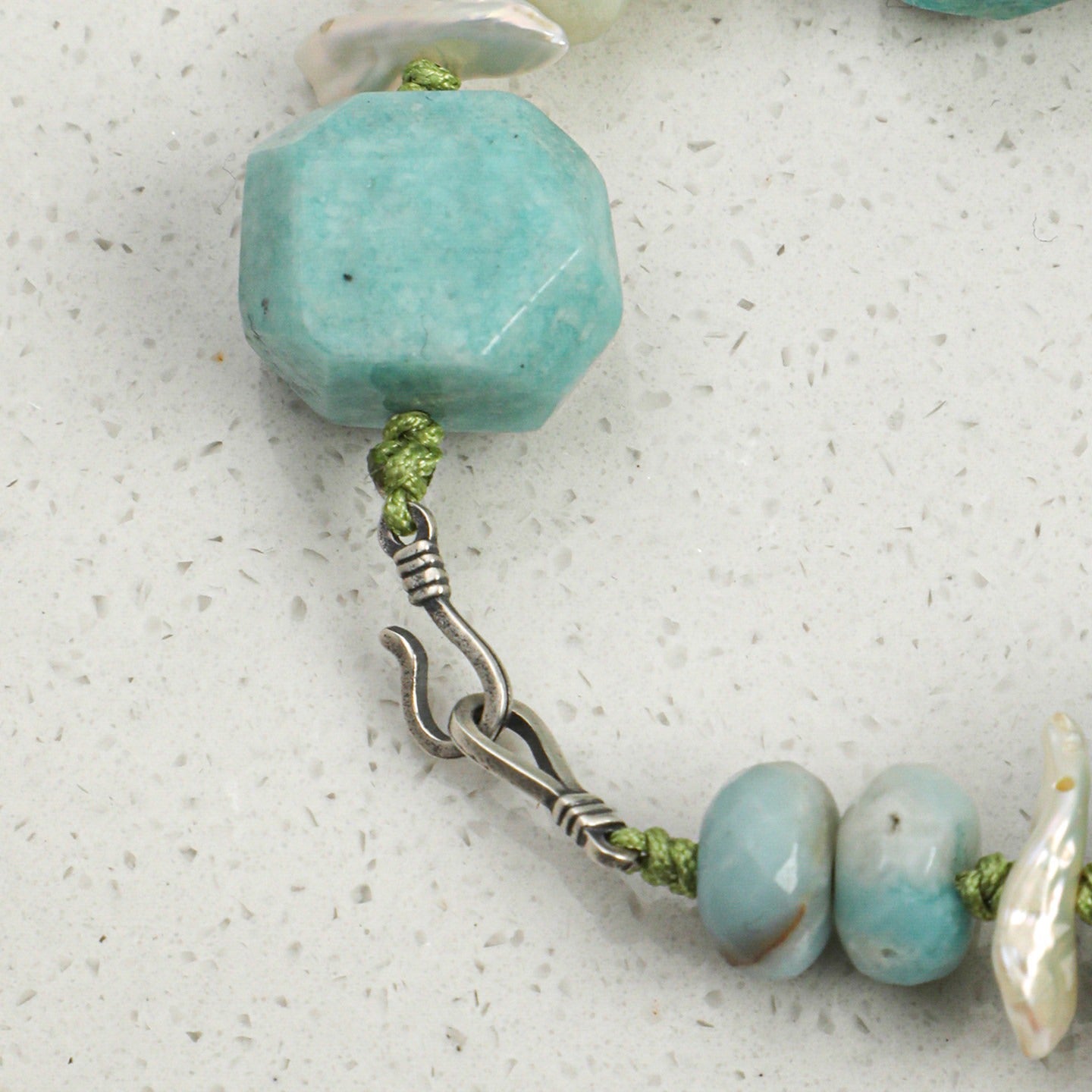 Amazonite Baroque Pearl Bracelet