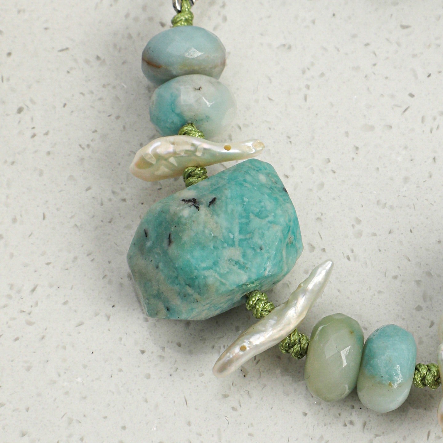 Amazonite Baroque Pearl Bracelet