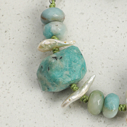 Amazonite Baroque Pearl Bracelet