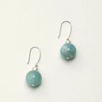 Amazonite Pearl Silver Drop Earrings