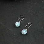 Amazonite Pearl Silver Drop Earrings