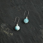 Amazonite Pearl Silver Drop Earrings