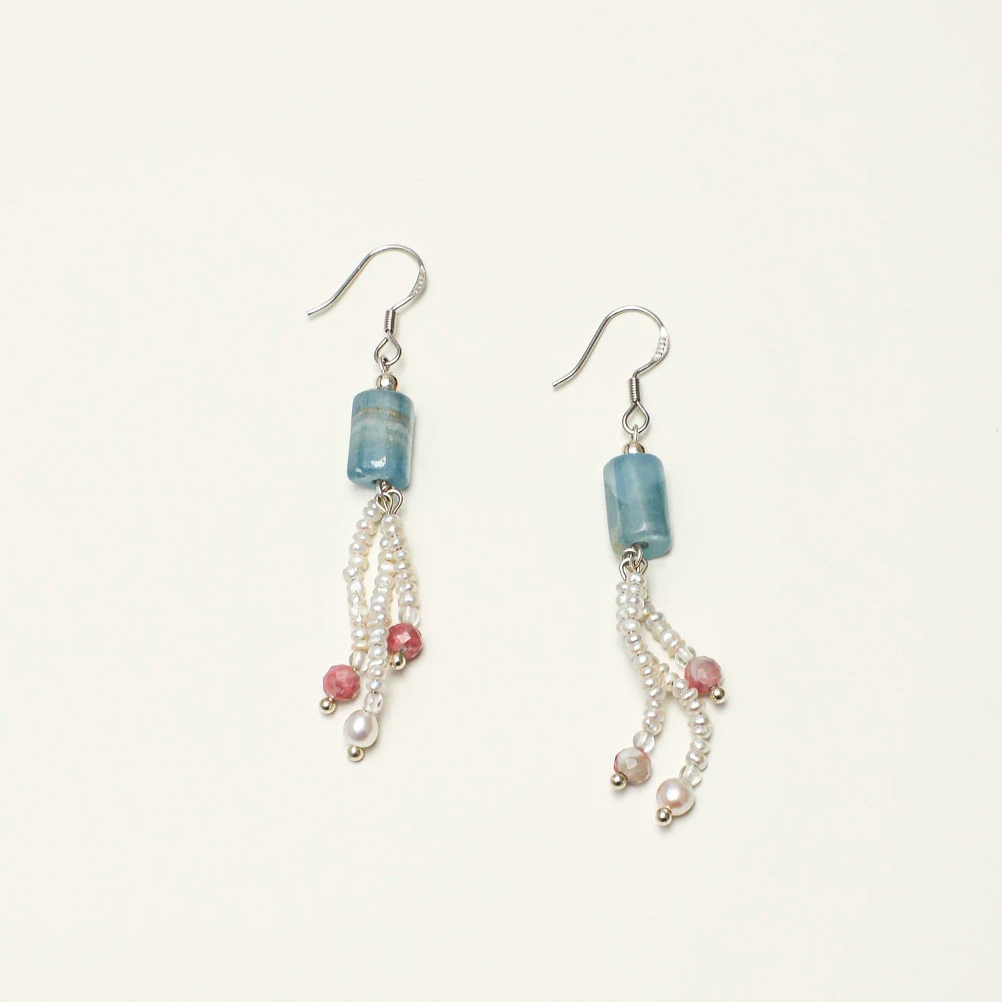 Aquamarine Pearl Drop Earrings