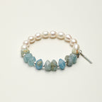 Aquamarine Pearl Sterling Silver Bracelet