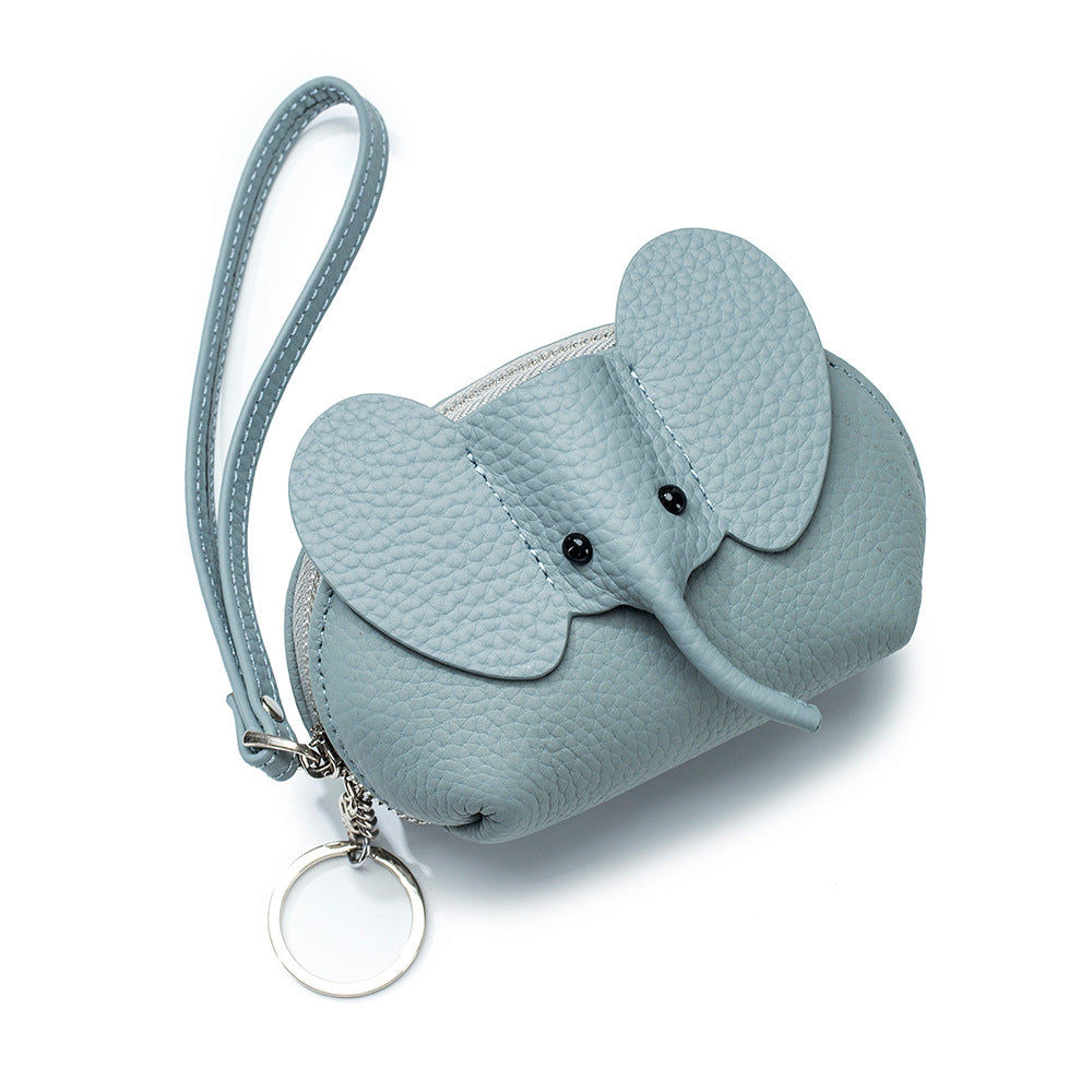 Baby Elephant Leather Coin Purse – Cowhide Clutch Bag