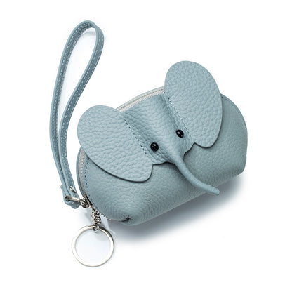 Baby Elephant Leather Coin Purse – Cowhide Clutch Bag