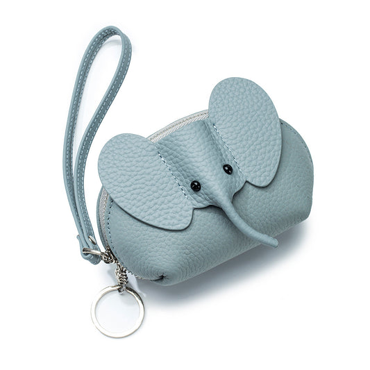Baby Elephant Leather Coin Purse – Cowhide Clutch Bag