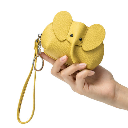 Baby Elephant Leather Coin Purse – Cowhide Clutch Bag