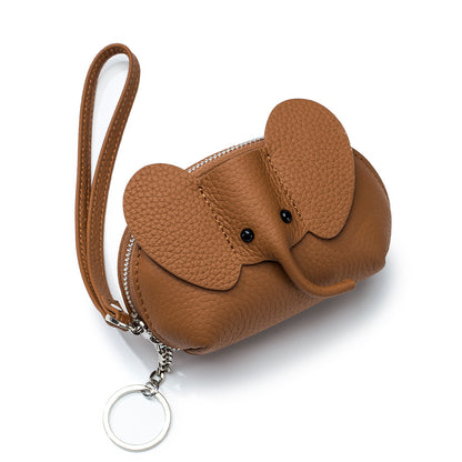 Baby Elephant Leather Coin Purse – Cowhide Clutch Bag